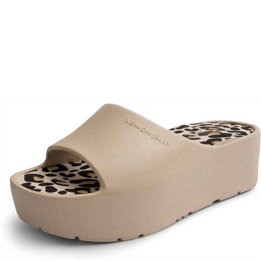 Lemon Jelly Women's Beige Platform Slide Sandals